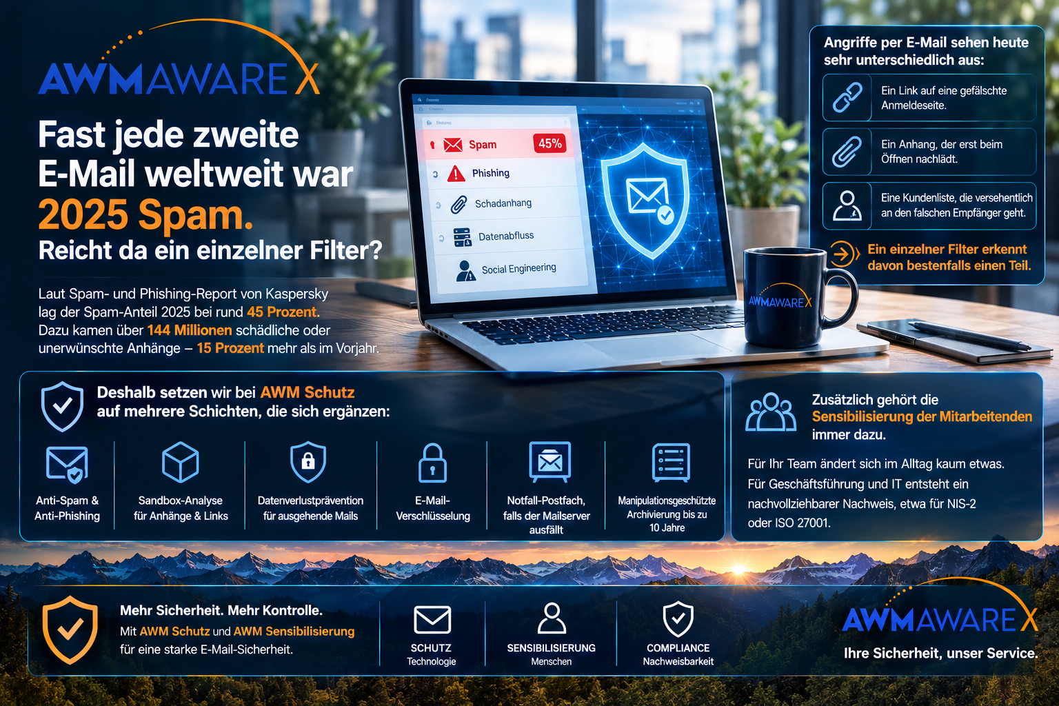 AWM AwareX E-Mail-Sicherheit und Mitarbeitersensibilisierung für effektiven Cyberschutz